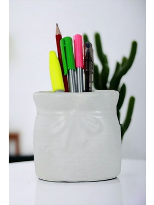 Kalemlik Beyaz Renk Masa Kalemliği Organizer Kalemlik Model 8