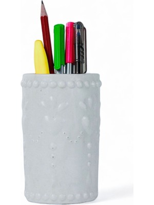Kalemlik Beyaz Renk Masa Kalemliği Organizer Kalemlik Model 10