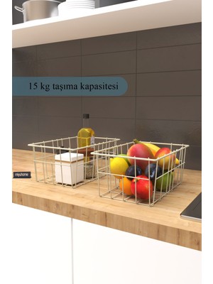 Moniev 2'li Büyük Boy Düzenleyici Lüks Mutfak Düzenleyici Banyo Organizer Metal Meyve Sepeti