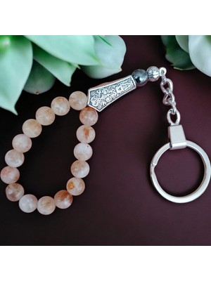 Mga Doğaltaş Sitrin Taşı Tesbih Anahtarlık - Para Bereket - Doğal Taş Anahtarlık - Tesbih Anahtarlık Sertifikalı Doğal Taş Tesbih