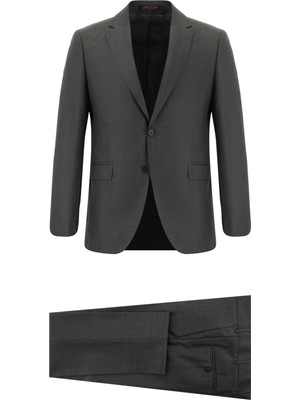 Slim Fit Dar Kesim Yünlü Klasik Takım Elbise