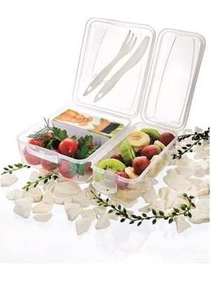 Zayka® Takeaway Ergonomik Çatal Bıçaklı Pratik Yoğurt Saklama Kabı