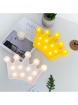 Zayka® 3D Dekoratif Pilli Kraliçe Tacı Model LED Masa ve Gece Lambası