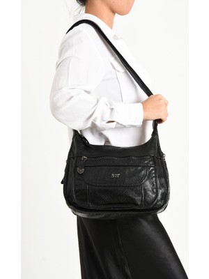 Baginn Y.s.deri Çapraz Askılı Kadın Postacı Çanta 30*19 cm Çok Cepli Vegan Suni Deri Kadın Omuz Çantası