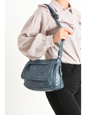 Baginn Y.s.deri Kadın Çapraz Askılı Postacı Çanta Vegan Omuz Çantası 22*15 cm Suni Deri Kapaklı Model