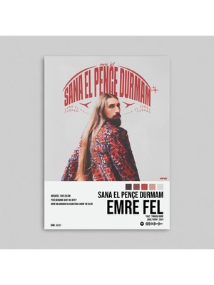 Orendart Emre Fel - Sana El Pençe Durmam / Tasarımlı Poster