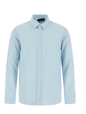 Uzun Kol Slim Fit Dar Kesim Keten Gömlek