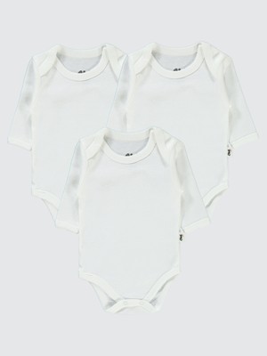 Civil Baby Bebek 3'lü Çıtçıtlı Badi 12-36 Ay Beyaz
