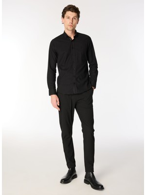 The Crow Lastikli Bel Boru Paça Siyah Erkek Pantolon TC8005_LEANARDO