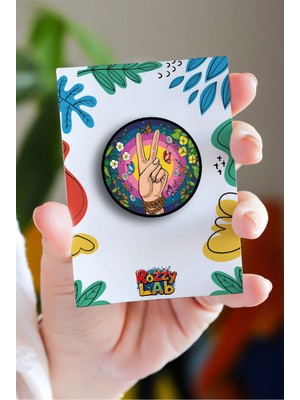 Rozzy Lab Peace Hippie - Rozet - Broş - Yaka Çanta Aksesuar