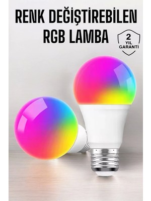 Renk Değiştirebilen Rgb Işıklı LED Ampul A+Enerji 15 Watt LED Işık