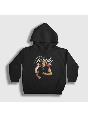 Presmono Unisex Çocuk Siyah Family Fast And Furious Hızlı ve Öfkeli Kapüşonlu Sweatshirt