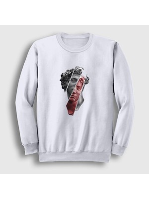 Presmono Unisex Beyaz David Davut Michelangelo Sweatshirt