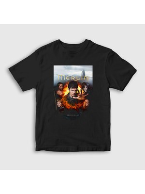 Presmono  Çocuk Siyah Merlin Dizi T-Shirt