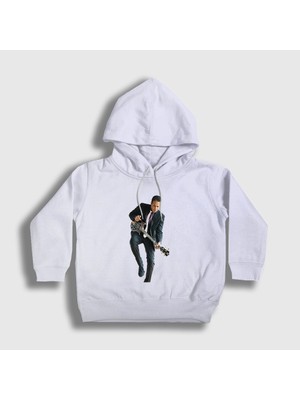 Presmono Unisex Çocuk Beyaz Stanley Clarke Kapüşonlu Sweatshirt