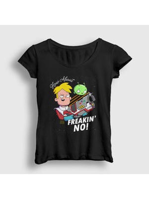 Presmono Kadın Siyah Freakin No Gary Final Space T-Shirt