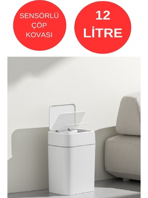 Deembro Sensörlü Çöp Kovası 12 litre tezgah üstü çöp kovası mutfak banyo çöp kovası kutusu