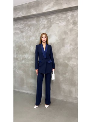 Blazer Ceket Pantolon Takım Çift Cepli