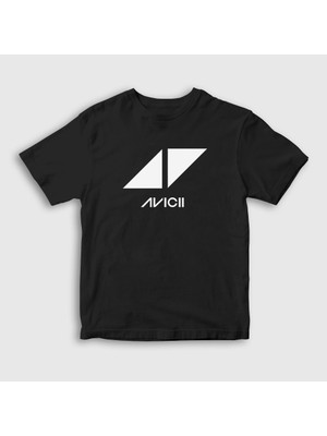 Presmono  Çocuk Siyah Logo Dj Avicii T-Shirt