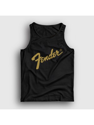 Presmono Unisex Siyah Logo Fender Gitar Gitarist Atlet