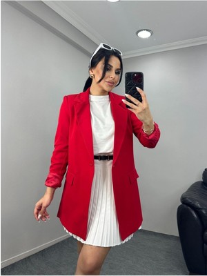 Kadın Tek Düğmeli Blazer Ceket