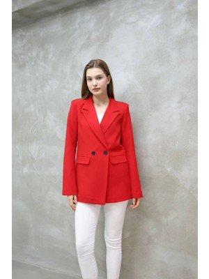 Kadın Tek Düğmeli Blazer Ceket