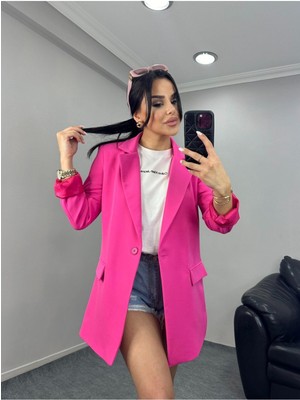 Kadın Tek Düğmeli Blazer Ceket