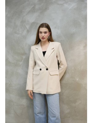 Kadın Tek Düğmeli Blazer Ceket