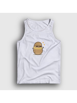 Presmono Unisex Beyaz Rich Cool Cute Hip Hop Kawaii Potato Sevimli Patates Atlet