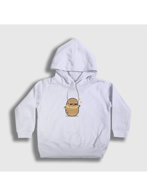 Presmono Unisex Çocuk Beyaz Rich Cool Cute Hip Hop Kawaii Potato Sevimli Patates Kapüşonlu Sweatshirt