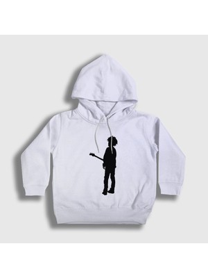 Presmono Unisex Çocuk Beyaz Guitar Robert Smith The Cure Kapüşonlu Sweatshirt