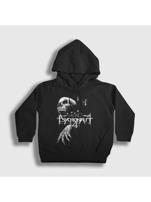 Presmono Unisex Çocuk Siyah Godmachine Psychonaut 4 Kapüşonlu Sweatshirt