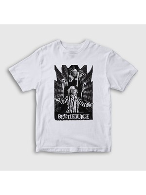 Presmono  Çocuk Beyaz Graveyard Tim Burton Film Beetlejuice T-Shirt