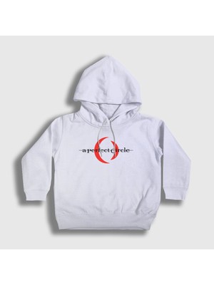 Presmono Unisex Çocuk Beyaz Logo A Perfect Circle Kapüşonlu Sweatshirt