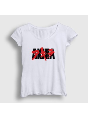 Presmono Kadın Beyaz Logo Anime Movie Film Akira T-Shirt