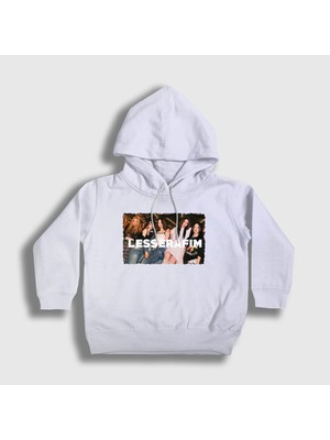 Presmono Unisex Çocuk Beyaz Le Sserafim K Pop Kapüşonlu Sweatshirt