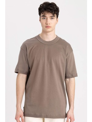 DeFacto Boxy Fit Bisiklet Yaka Basic Düz Kısa Kollu Tişört C2562AX24SM