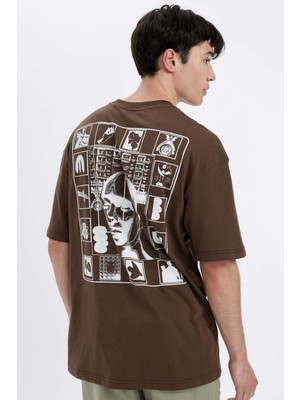 DeFacto Comfort Regular Fit Rahat Kalıp Bisiklet Yaka Sırt Baskılı Kısa Kollu Tişört C5753AX24HS