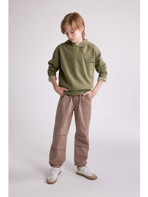 DeFacto Erkek Çocuk Oversize Geniş Kalıp Sırt Baskılı Kapüşonlu Sweatshirt D3969A824WN