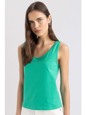 DeFacto Slim Fit Dar Kesim U Yaka Basic Düz Atlet