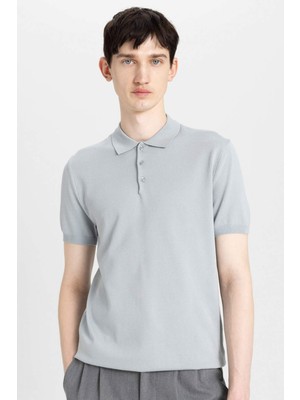 DeFacto Slim Fit Dar Kesim Kısa Kollu Basic Düz Triko Polo Tişört Y5369AZ24SM