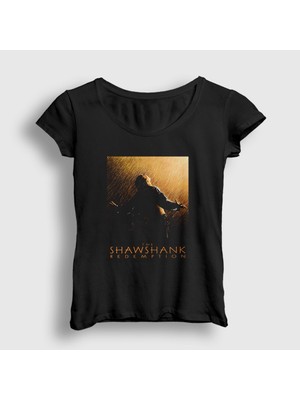 Presmono Kadın Siyah Poster The Shawshank Redemption T-Shirt