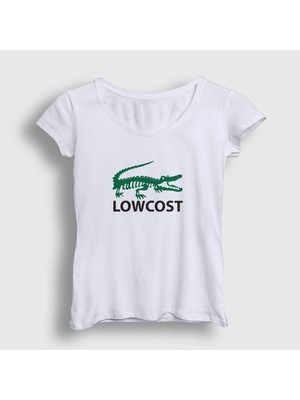 Presmono Kadın Beyaz Crocodile Timsah Timsahlı Lowcost T-Shirt