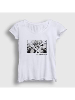 Presmono Kadın Beyaz Knives Thorfinn Anime Vinland Saga T-Shirt