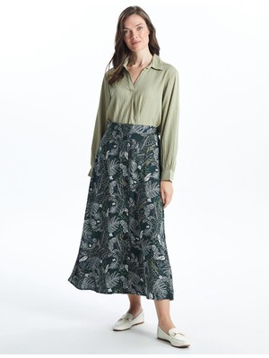 Lcw Grace Beli Lastikli Çiçekli Kadın Etek