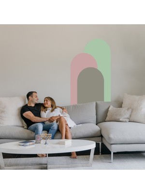 Bizden Alınır Boho Bohem Tarz Oval 3 Renk Duvar Sticker