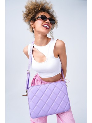 Meschain Macbook Air/pro 13" ve 14" Inç Laptop Kılıfı Kapitone Lila