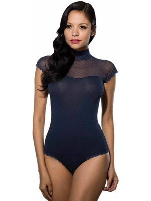 Timion Doreanse Yakası Transparan Boğazlı Body 12120