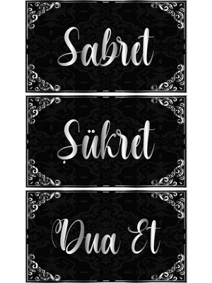 Zero Land Sabret- Şükret- Dua Et Tablo - Poster Dini (Model- 18) 40  cm   x  70  cm  Renk Siyah 11