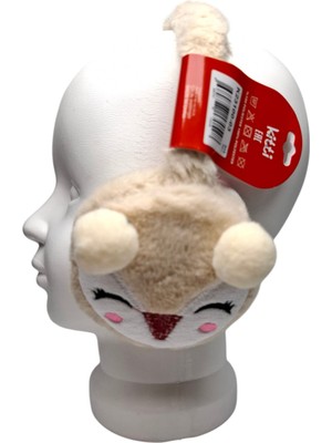 Kitti Spteks Kitti Kız Çocuk Bej Renk Maskot Figürlü Kışlık Peluş Kulaklık